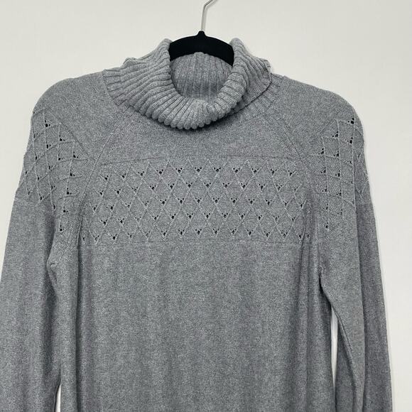 Banana Republic Sweater Cowl Neck Long Sleeve Pullover Knitted Gray M Cozy Winte - Picture 2 of 11